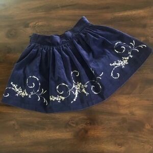 {Janie and Jack} Navy Skirt with Gold Embroidery